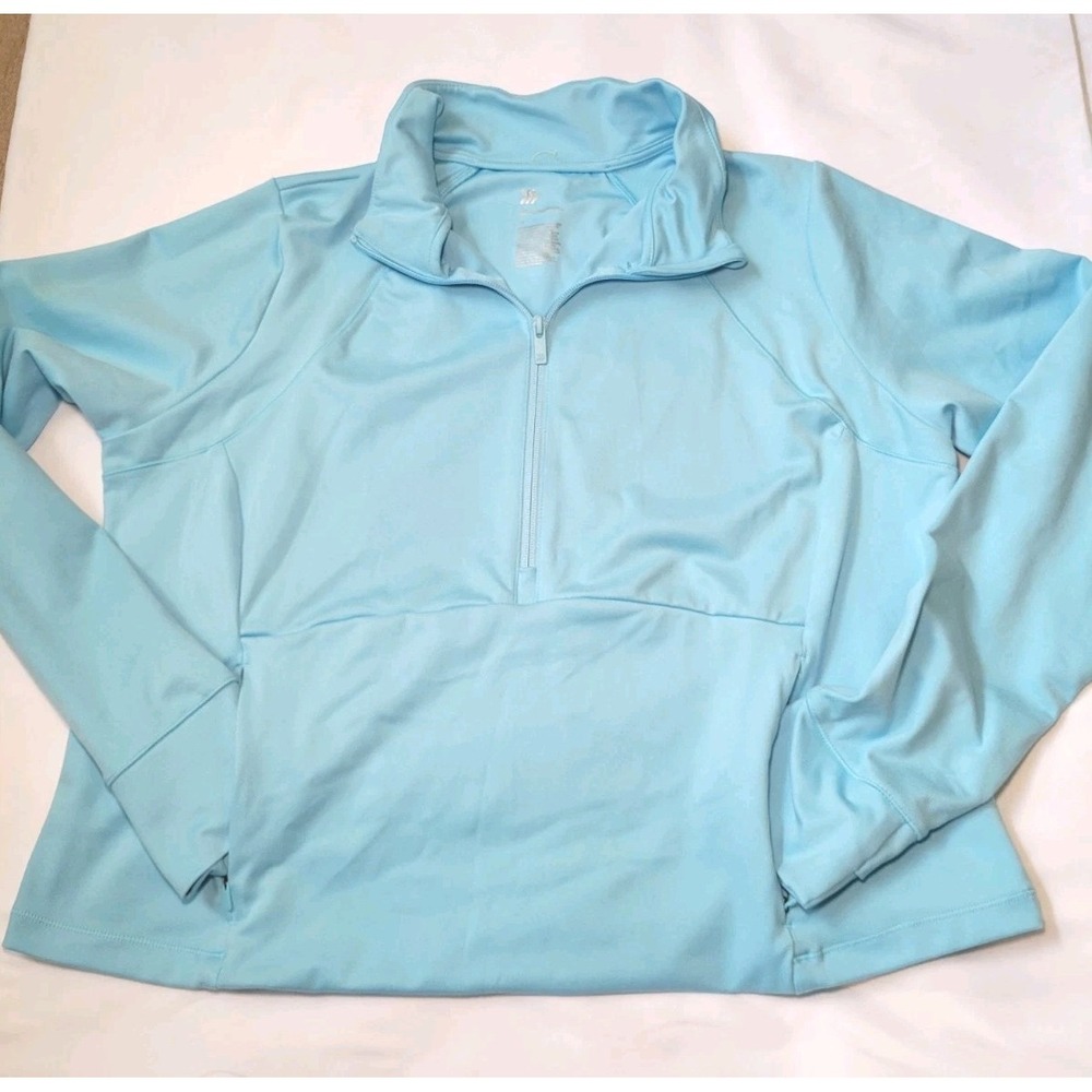 All in Motion Full Zip Jacket Athletic Running Thumb Holes Light Blue Size XL - Picture 9 of 11